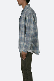 Vintage Plaid Shirt | Blue x White