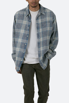 Vintage Plaid Shirt | Blue x White