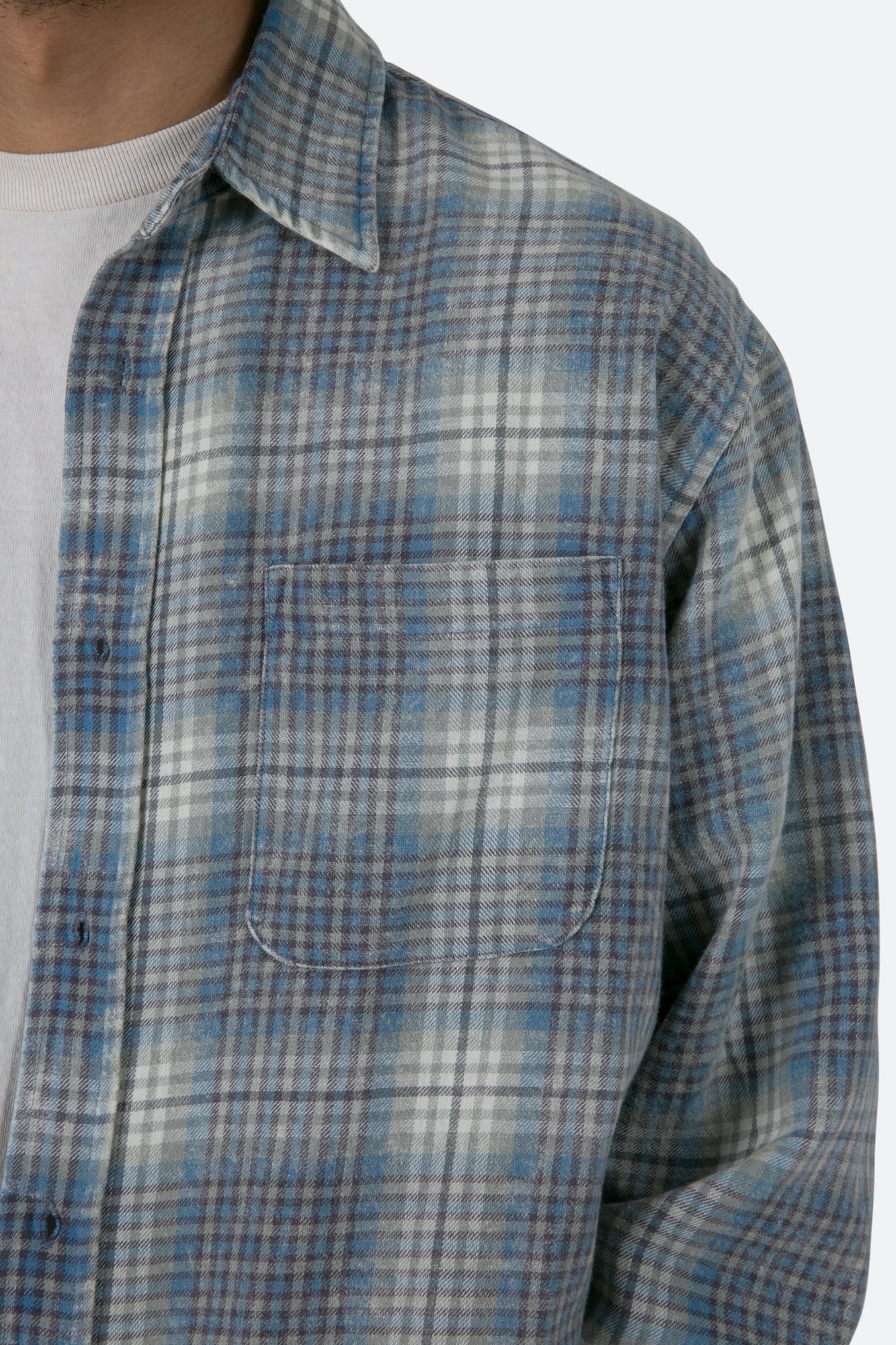 Vintage Plaid Shirt | Blue x White