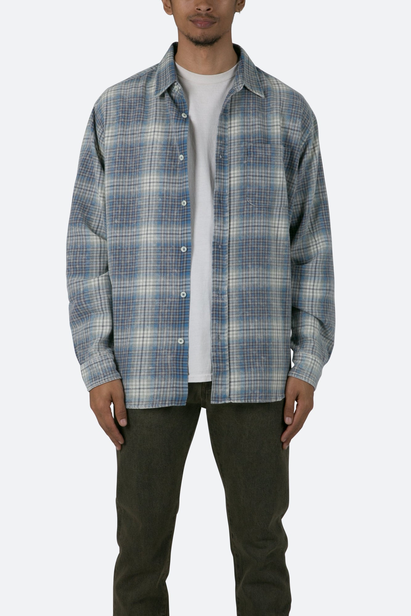 Vintage Plaid Shirt | Blue x White