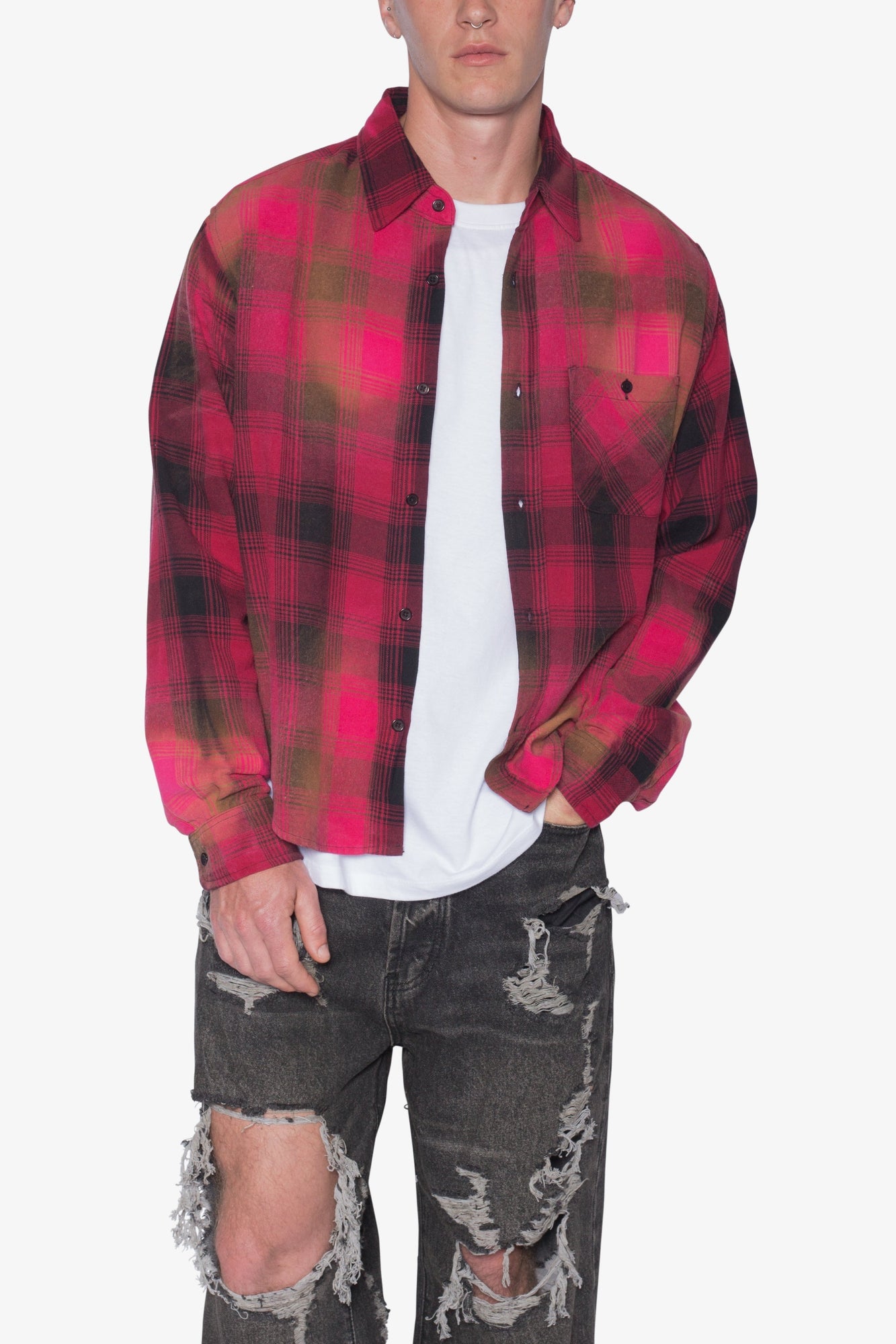 Vintage Washed Shirt | Red x Black