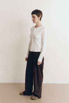 Nora Pointelle Cardigan | Coconut
