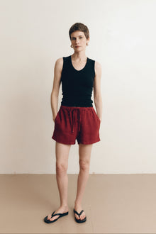 Ida Linen Short | Tomato