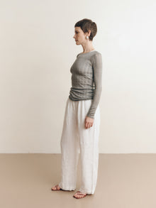 Marina Linen Trouser | White