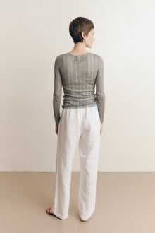 Marina Linen Trouser | White
