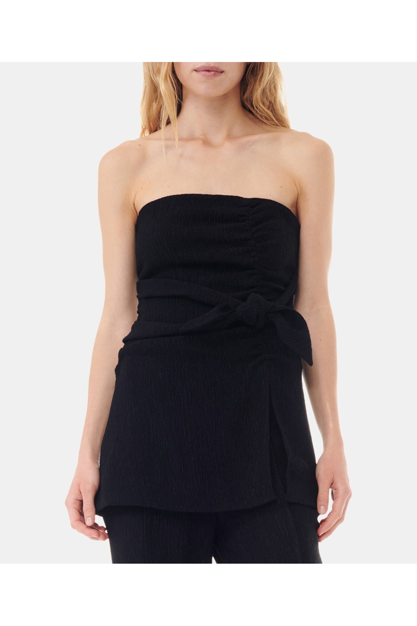 Viscose Stretch Strapless Top | Black