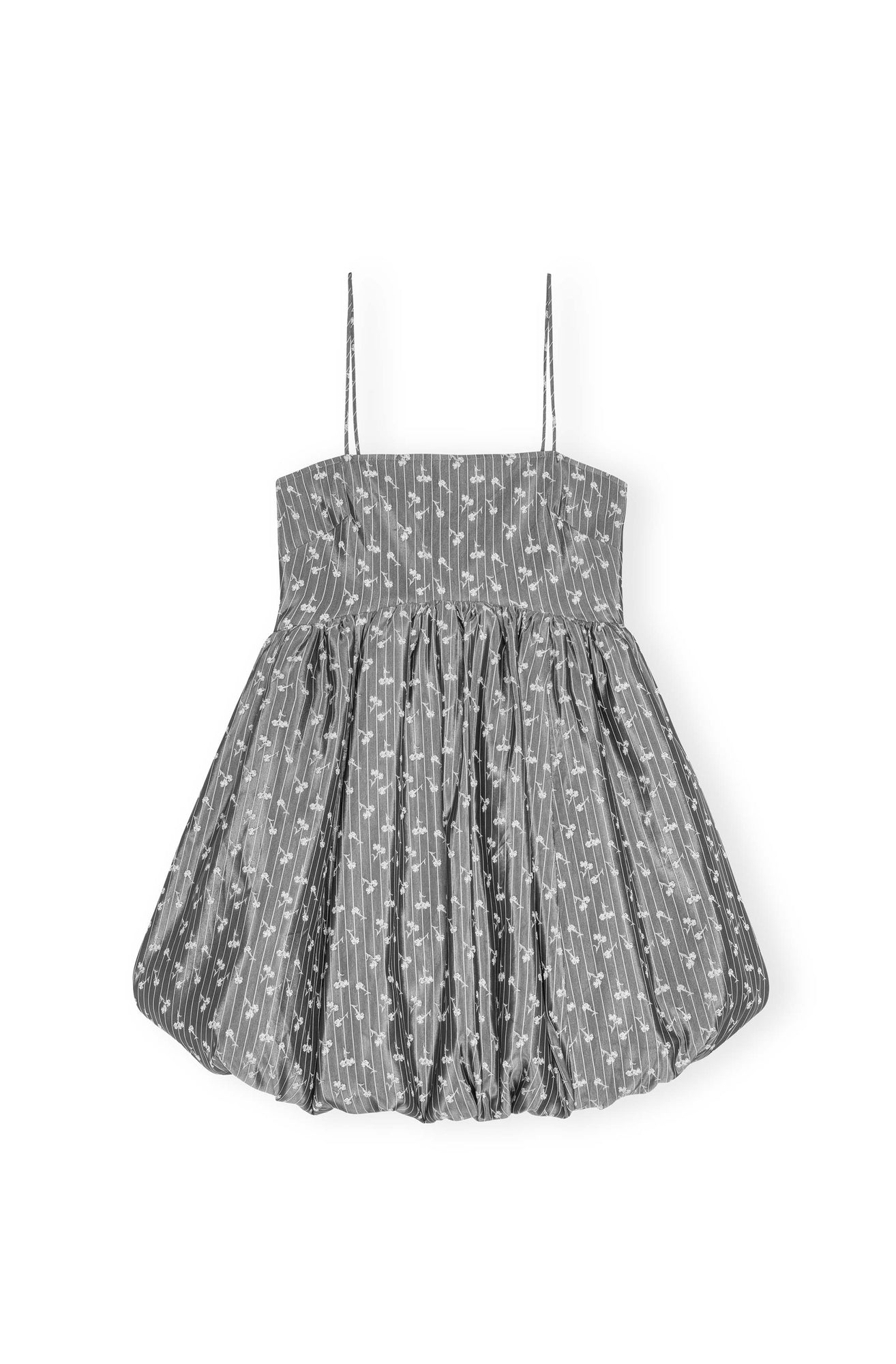 Acetate Jacquard Strap Mini Dress | Smoked Pearl