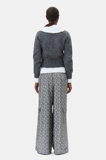 Acetate Jacquard Cargo Pants | Smoked Pearl