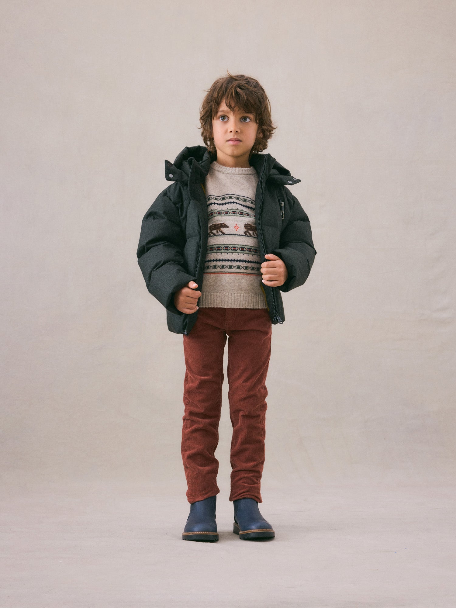 Boy | Gordon Zip Up Down Jacket | Fern Green
