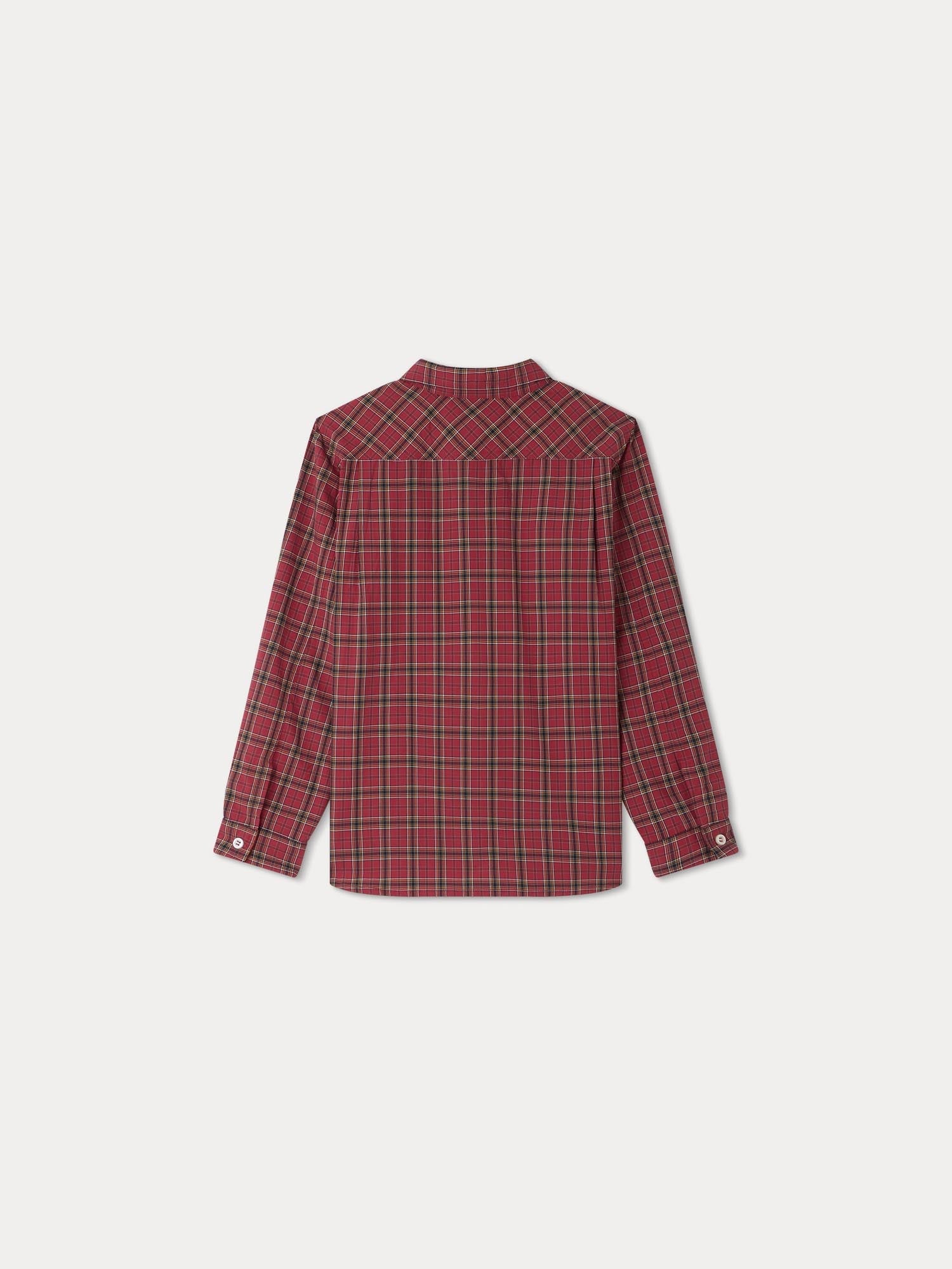 Boy | Tango Checkered Poplin Shirt | Raspberry