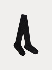 Girl | Thomini Tights In Black Metallic Thread And Cotton | False Black