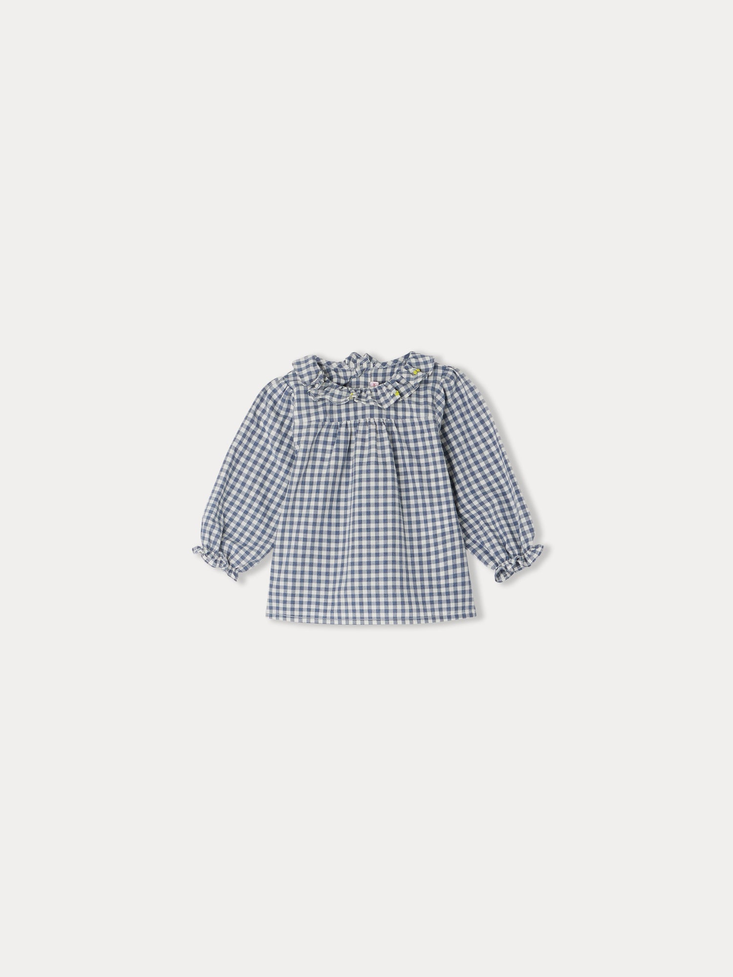 Girl | Dojoba Gingham Check Blouse | Slate Grey