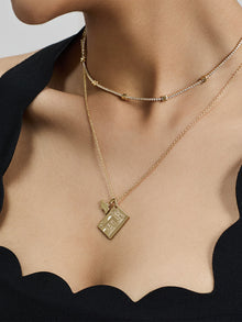 A Letter From Lion City Necklace | 5A Grade Cubic Zirconia | 14K Gold Plated Brass