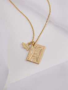 A Letter From Lion City Necklace | 5A Grade Cubic Zirconia | 14K Gold Plated Brass