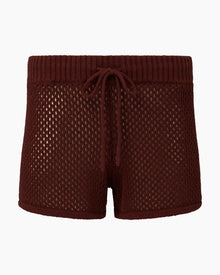 Womens | Crochet Knit Micro Short | Rum