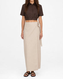 Womens | Cropped Button Down Shirt | Dark Chocolate