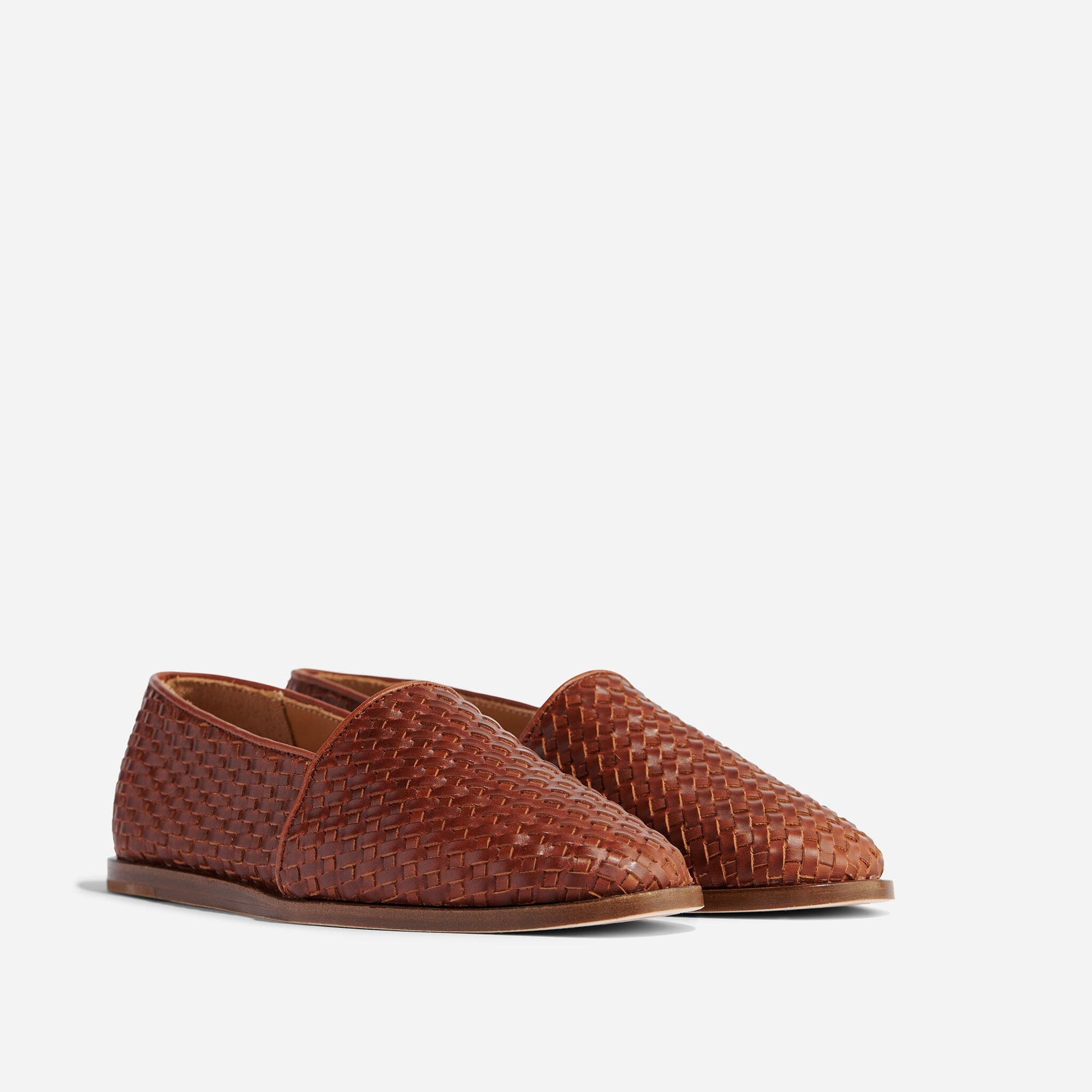 Mara Woven Slip On Woven Brandy Women's Leather Slip On Nisolo