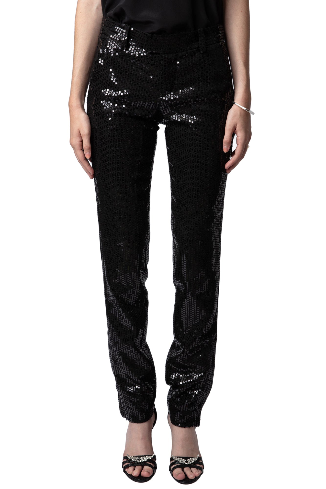 Prune Zip Sequins  | Black