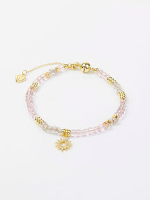 Sun Hues Beaded Bracelet | Glass Stone | 14K Gold Plated Brass