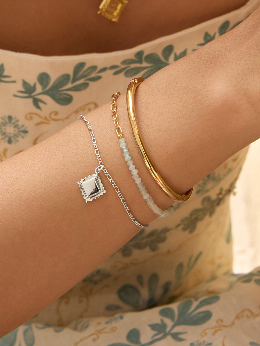 Ravioli Bracelet | Silver Rhodium Plated Brass