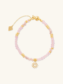 Sun Hues Beaded Bracelet | Glass Stone | 14K Gold Plated Brass
