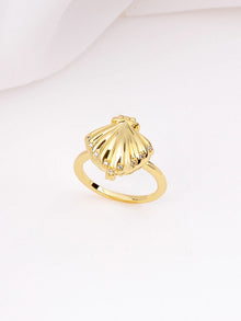Sundaze Shell Locket Ring | Freshwater Pearls/5A Grade Cubic Zirconia | 14K Gold Plated Brass