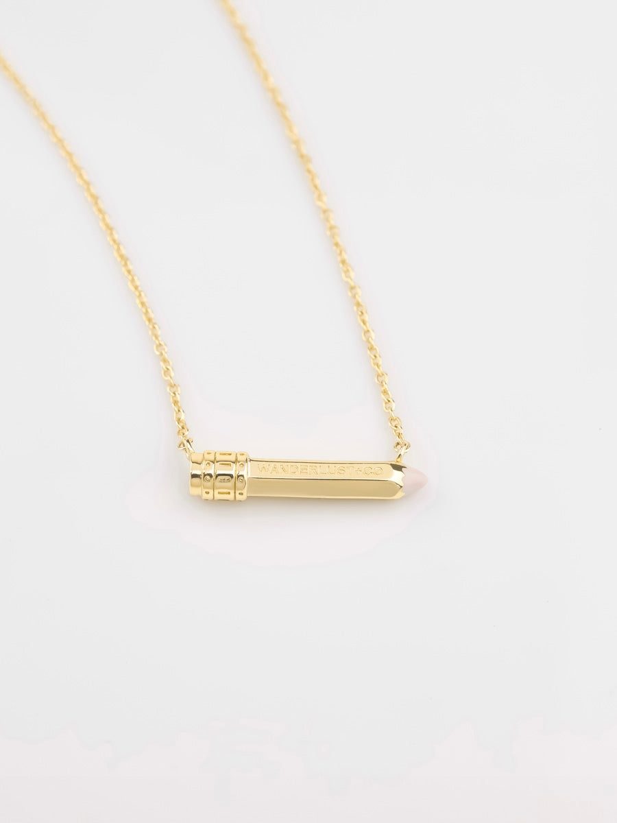 Color Pencil Necklace | 14K Gold Plated Brass