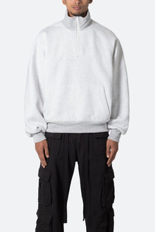 Washed 3 x 4 Fleece Pullover | Heather Grey