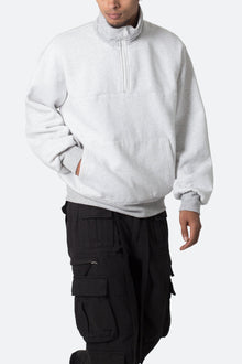 Washed 3 x 4 Fleece Pullover | Heather Grey
