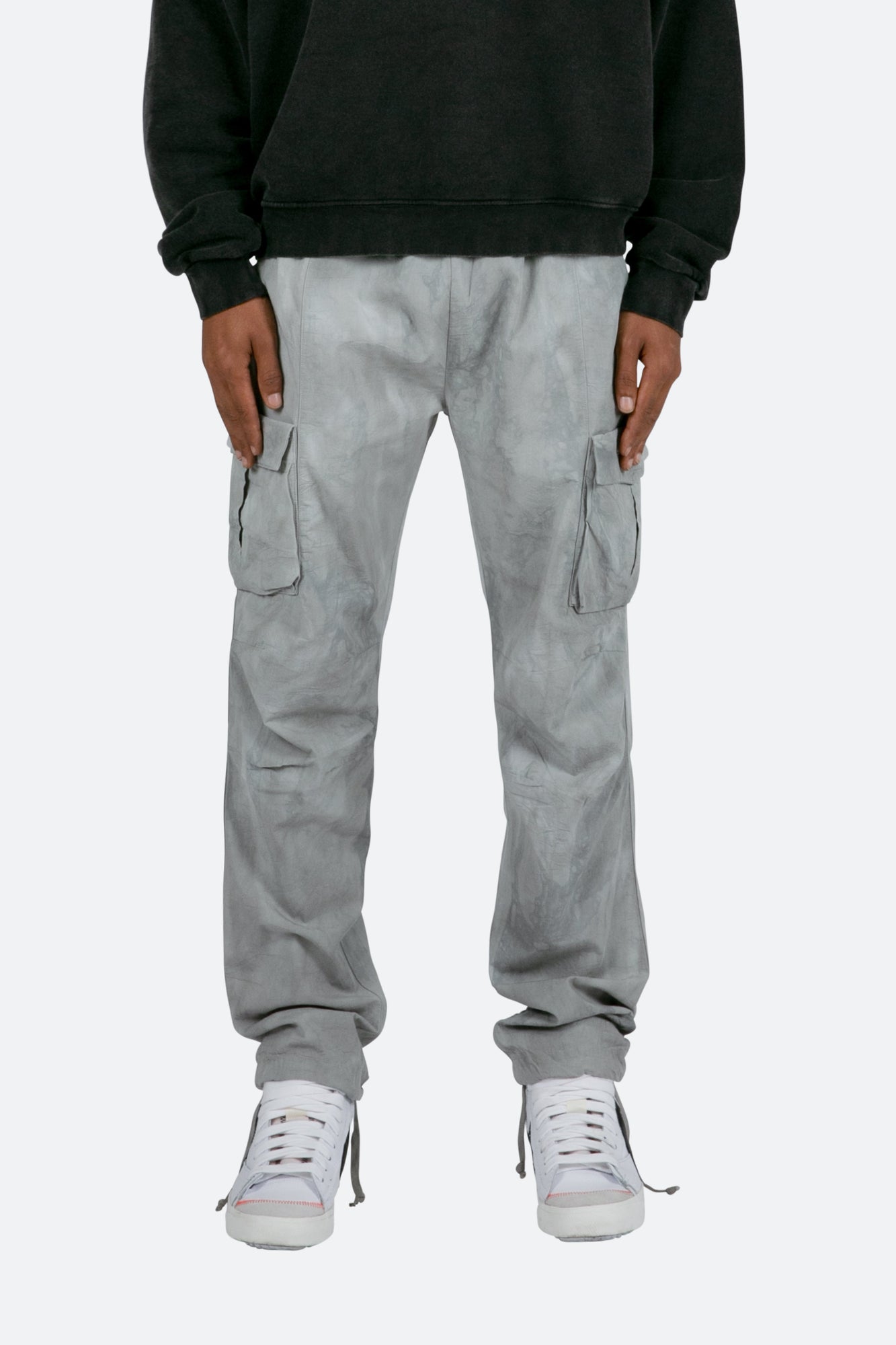 Washed Camo Cargo Pants | Grey x White
