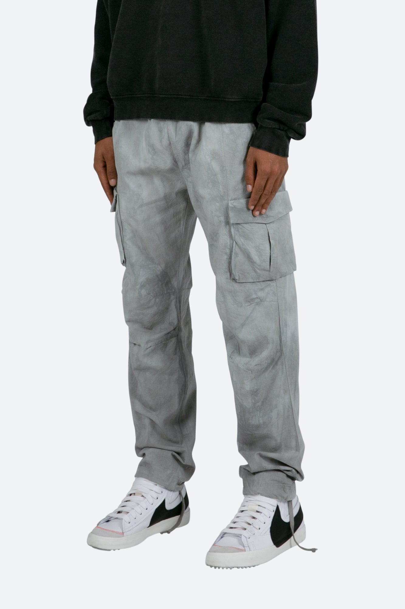 Washed Camo Cargo Pants | Grey x White
