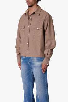 Western Wool Snap Front Shirt | Brown