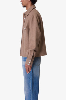 Western Wool Snap Front Shirt | Brown