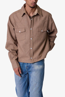 Western Wool Snap Front Shirt | Brown