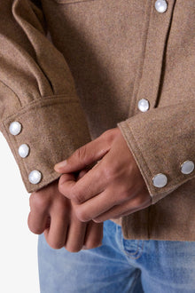 Western Wool Snap Front Shirt | Brown