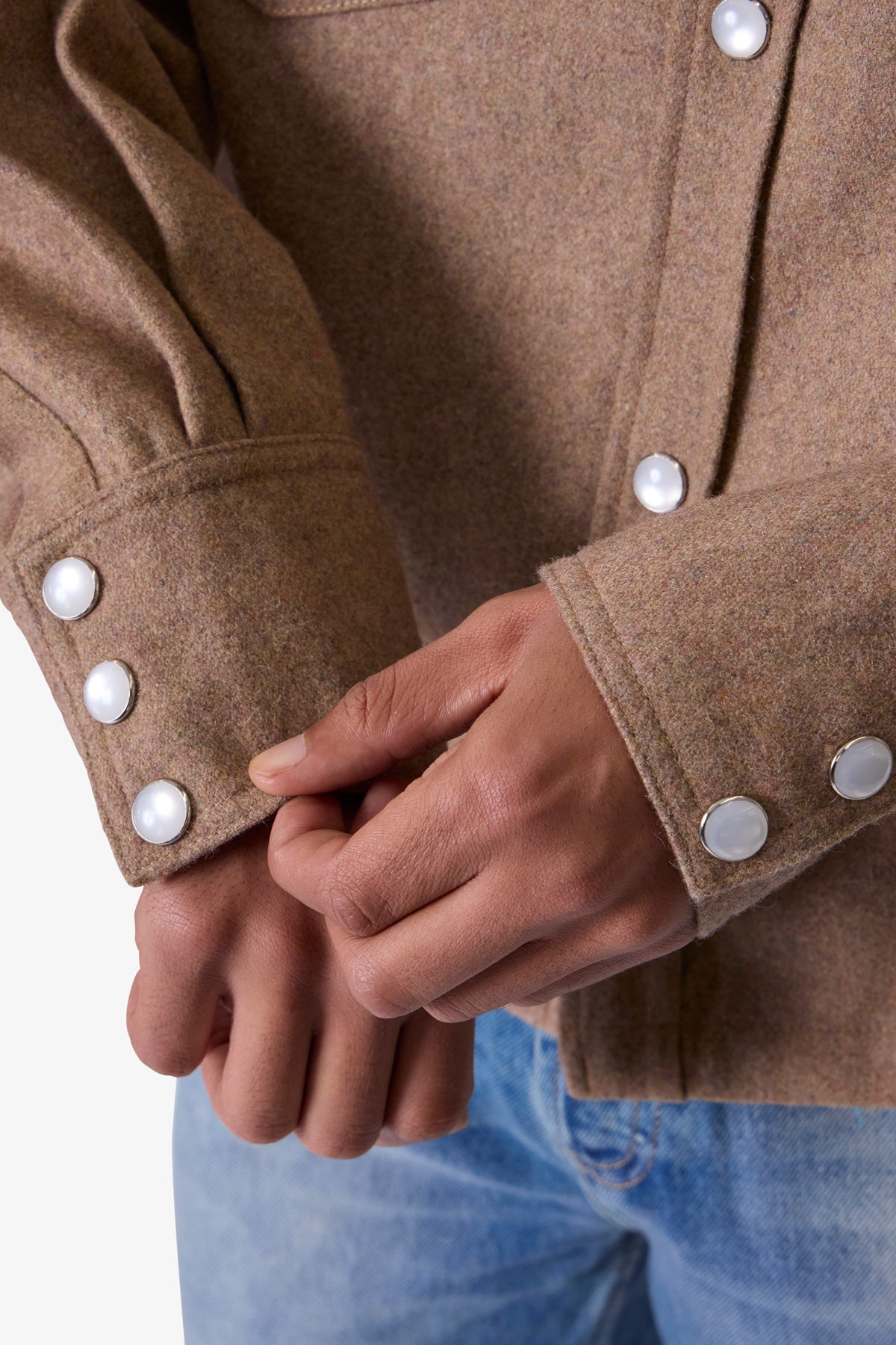 Western Wool Snap Front Shirt | Brown