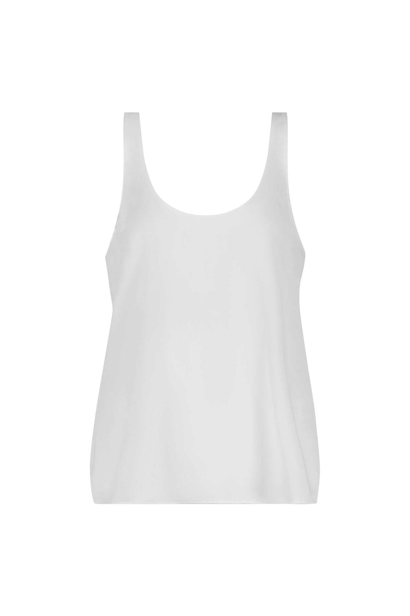 Satin Relaxed Tank | White