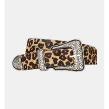 Wide Print Leather Belt | Women | Leopard