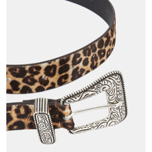 Wide Print Leather Belt | Women | Leopard