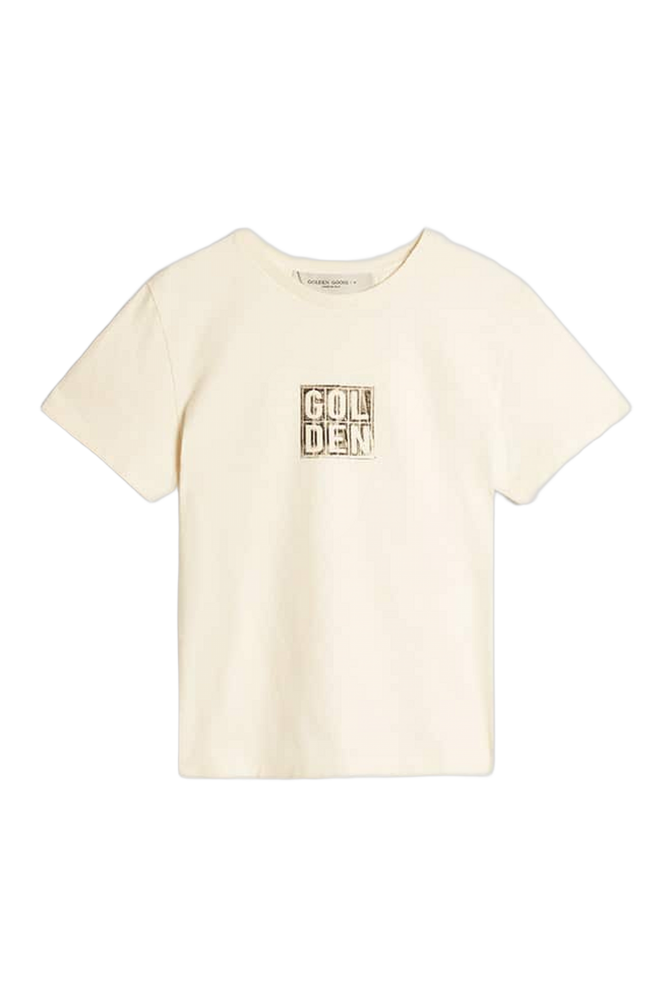 Women | Aged Cotton T-Shirt with Print On The Front | Heritage White x Black