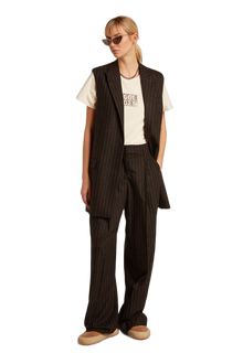 Women | Aged Cotton T-Shirt with Print On The Front | Heritage White x Black