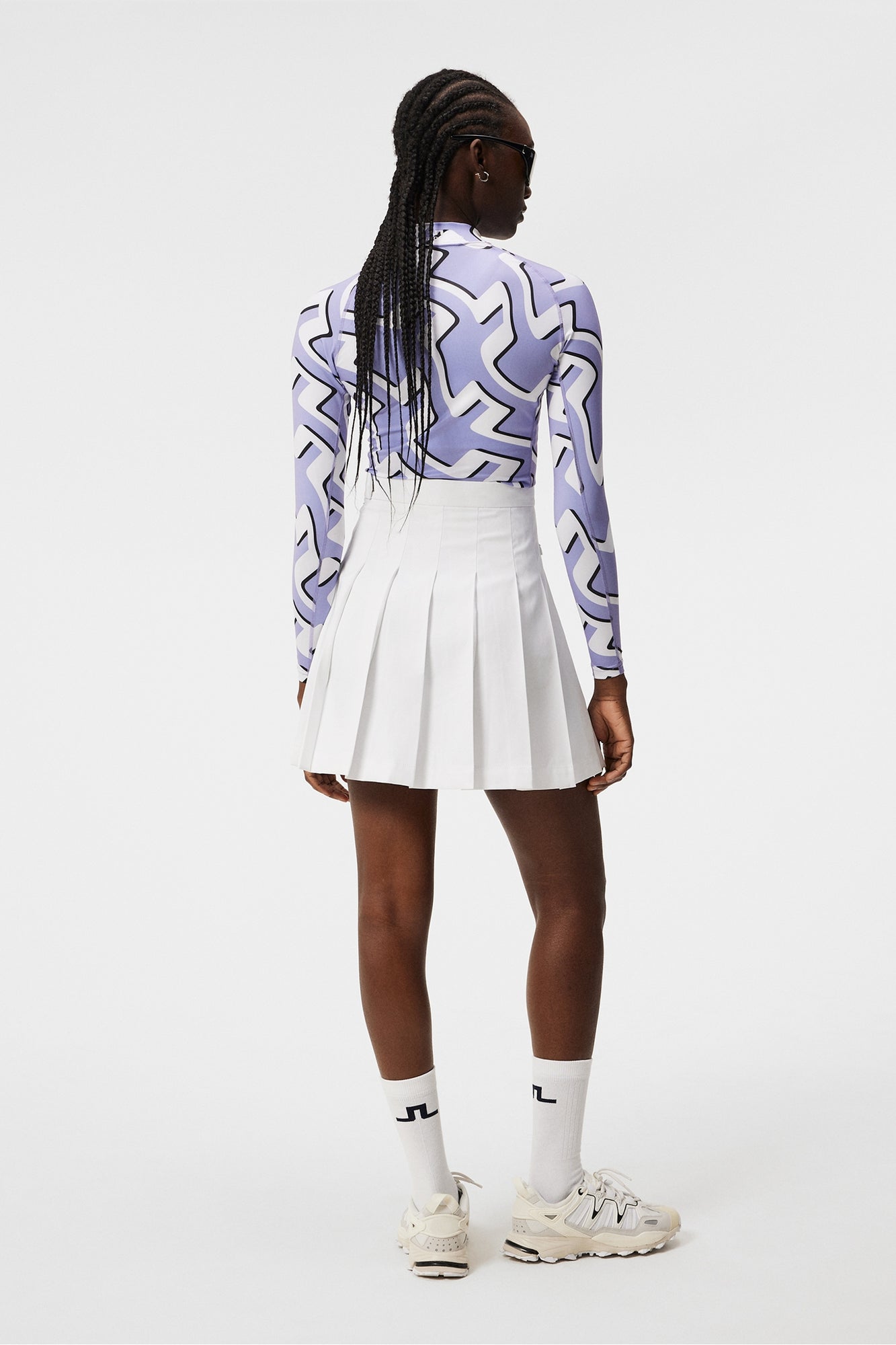 Women | Asa Print Soft Compression Top | Bridge Wave Sweet Lavender