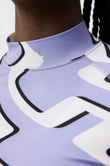 Women | Asa Print Soft Compression Top | Bridge Wave Sweet Lavender