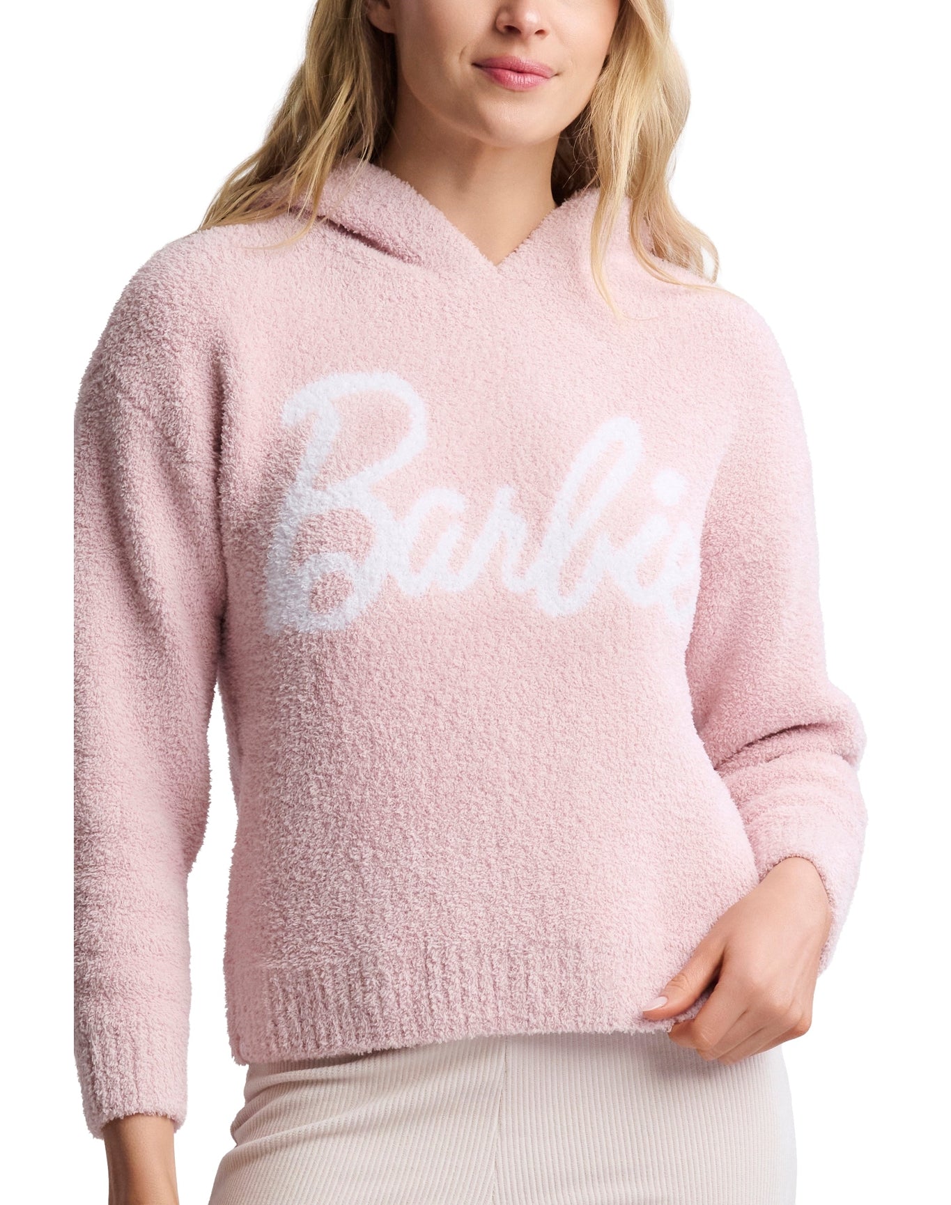 Women | Cozychic Barbie Hoodie | Dusty Rose-White