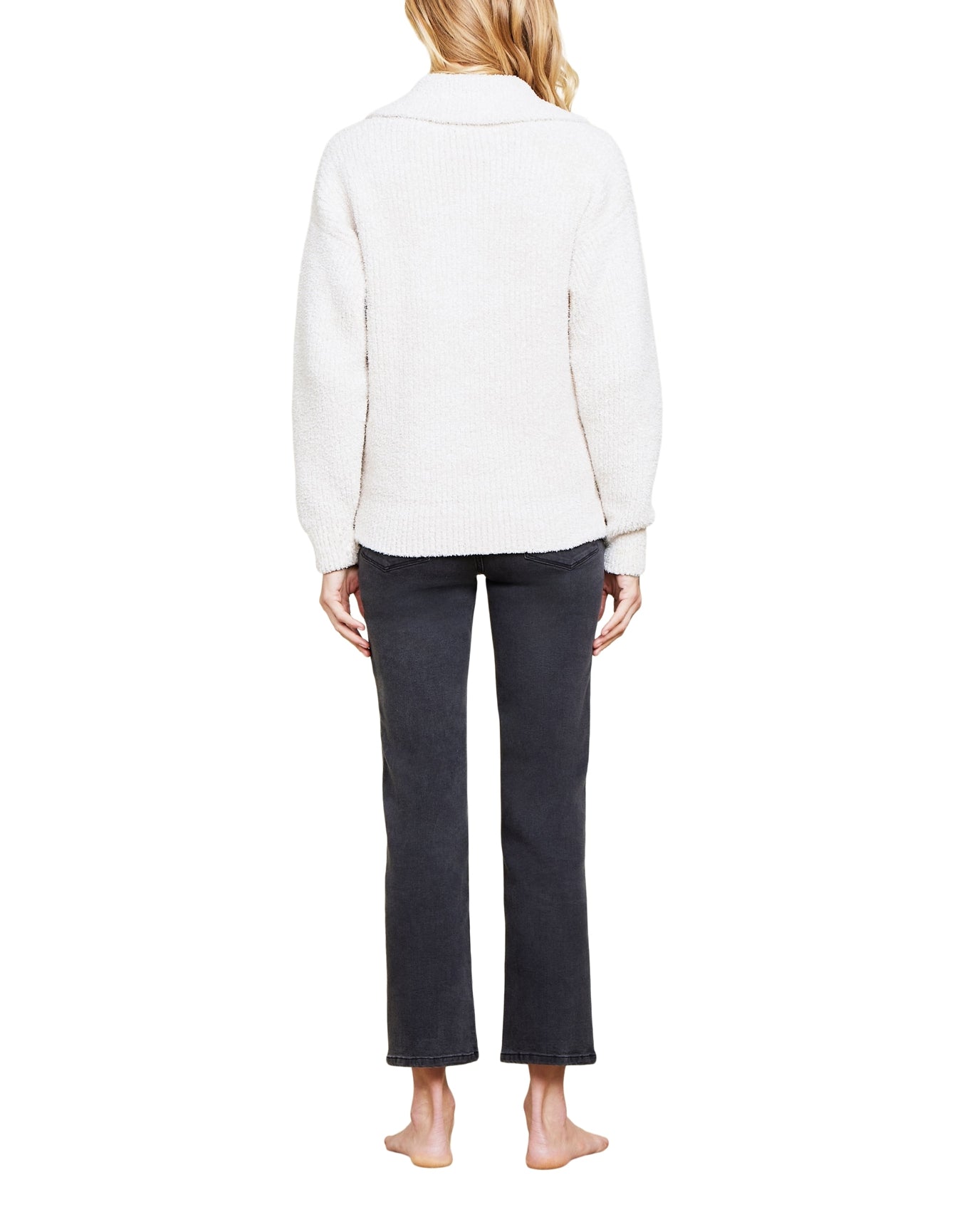 Women | Cozychic Button Pullover | He Stone-Cream