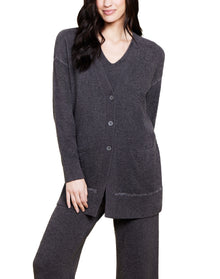 Women | Cozychic Lite Contrast Stitch Cardigan | Carbon-Pearl