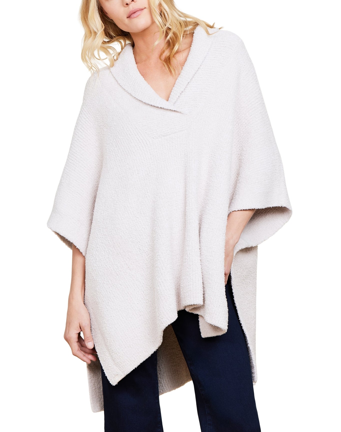Women | Cozychic Shawl Collar Poncho | Stone