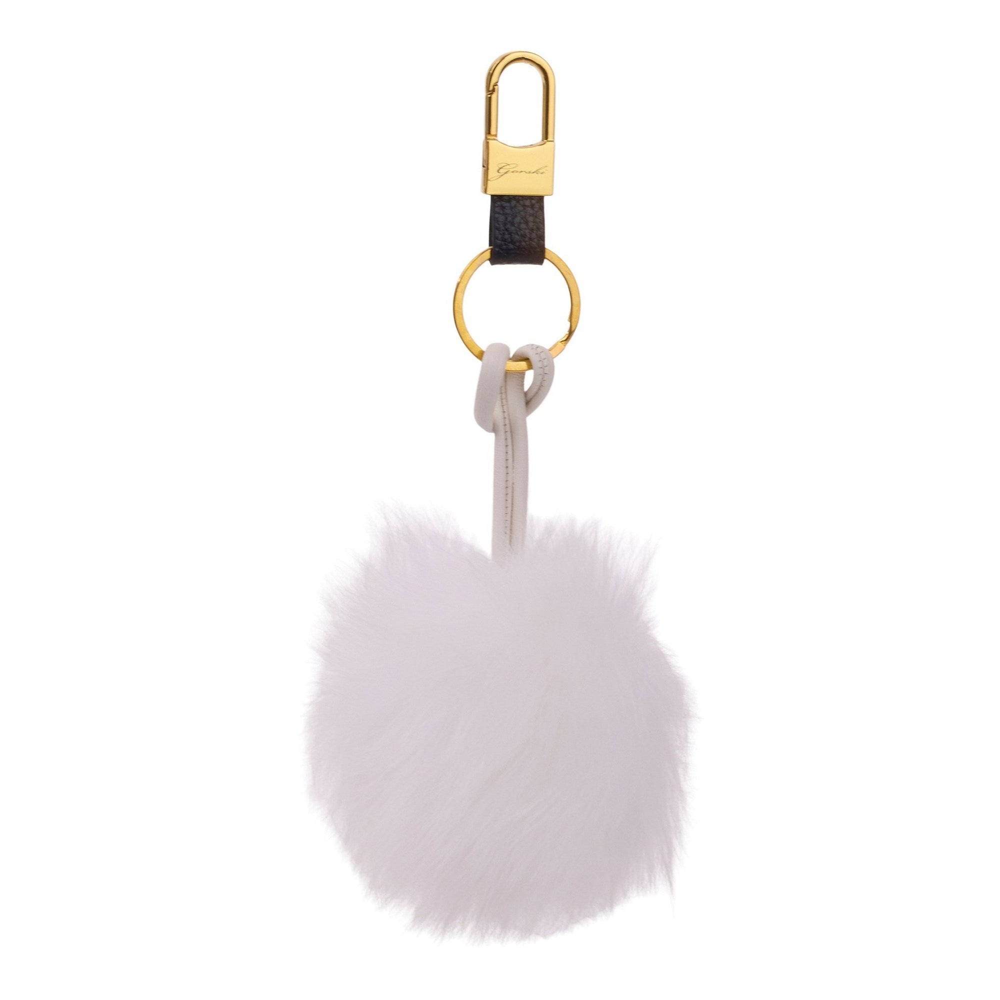 Women | Fox Pompom Keychain | White