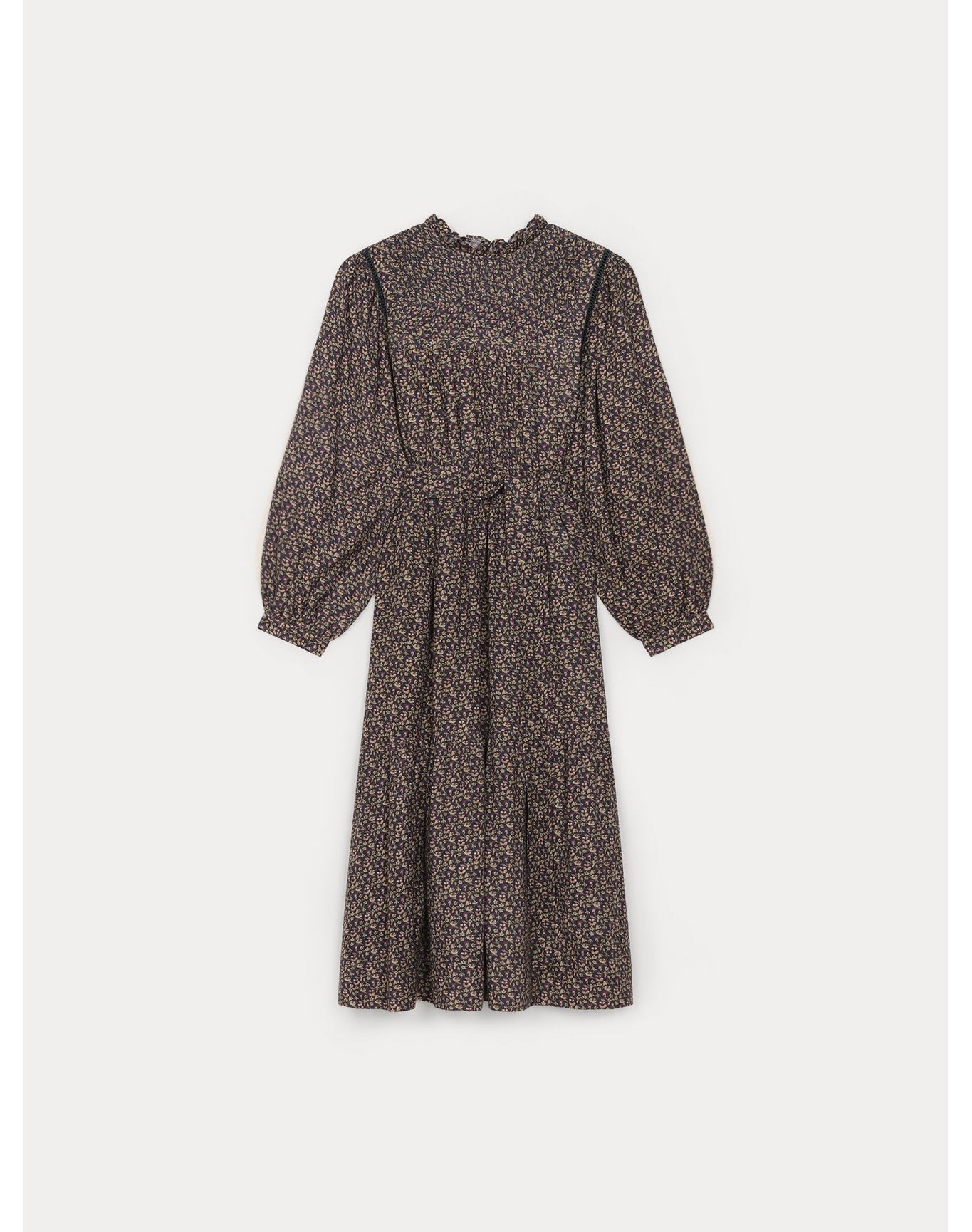 Women | Helena Dress Petrole Flowers | Brown