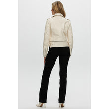 Women | Leather Jacket | Ivory